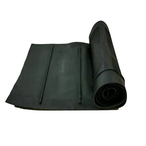 Rolo de lona de borracha preta